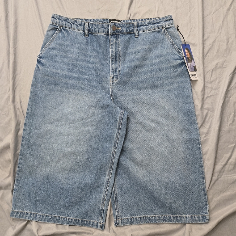 Unreleased Y2K Joaquina x JCPenney Light Blue Super Baggy Wide Leg Jorts